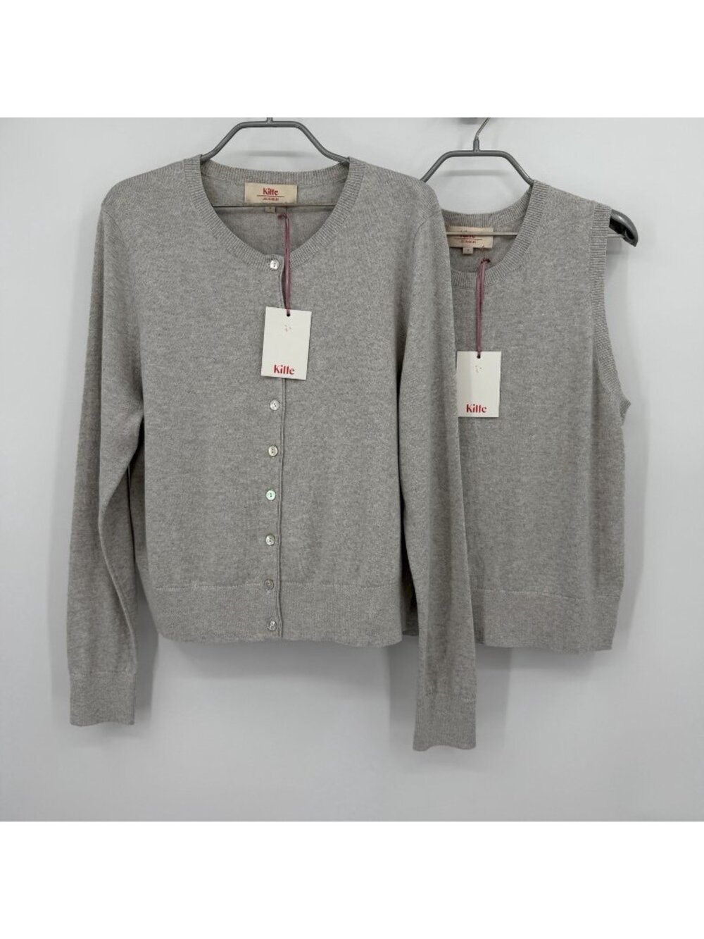 Kilte Collection Carrie Tank and Cardigan Sweater Matching Set Heather Grey L/XL